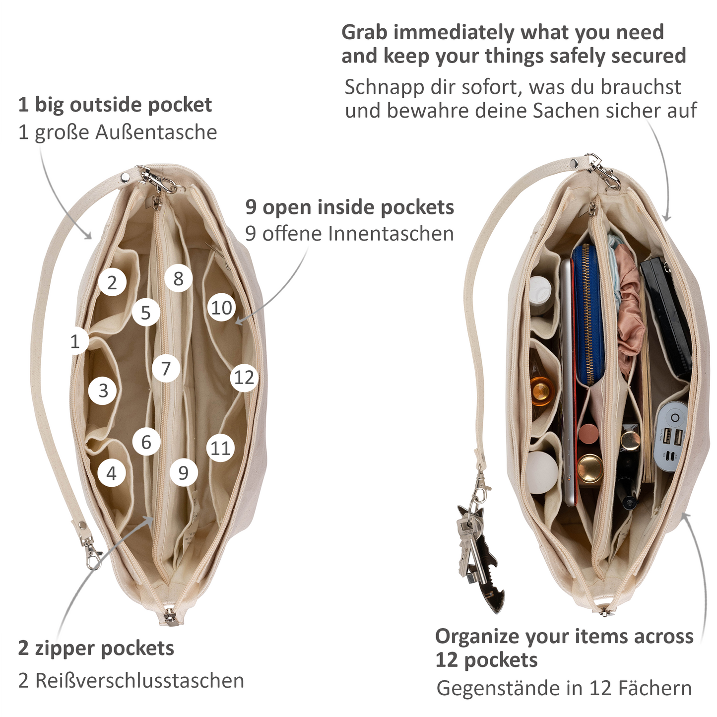 Handbag organiser