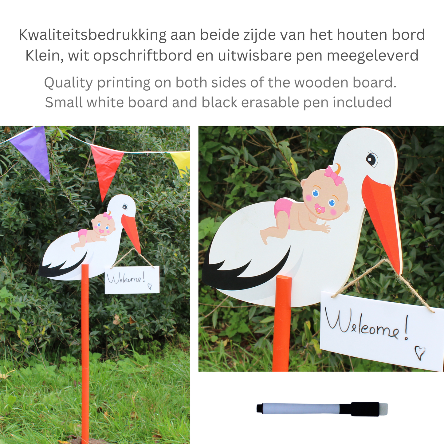 Stork for birth baby girl