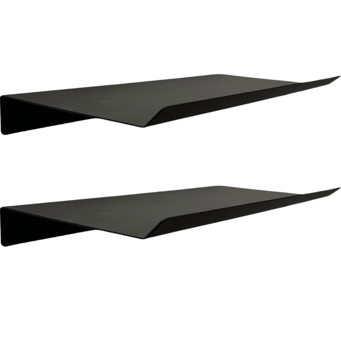 Set of 2 black metal shelves