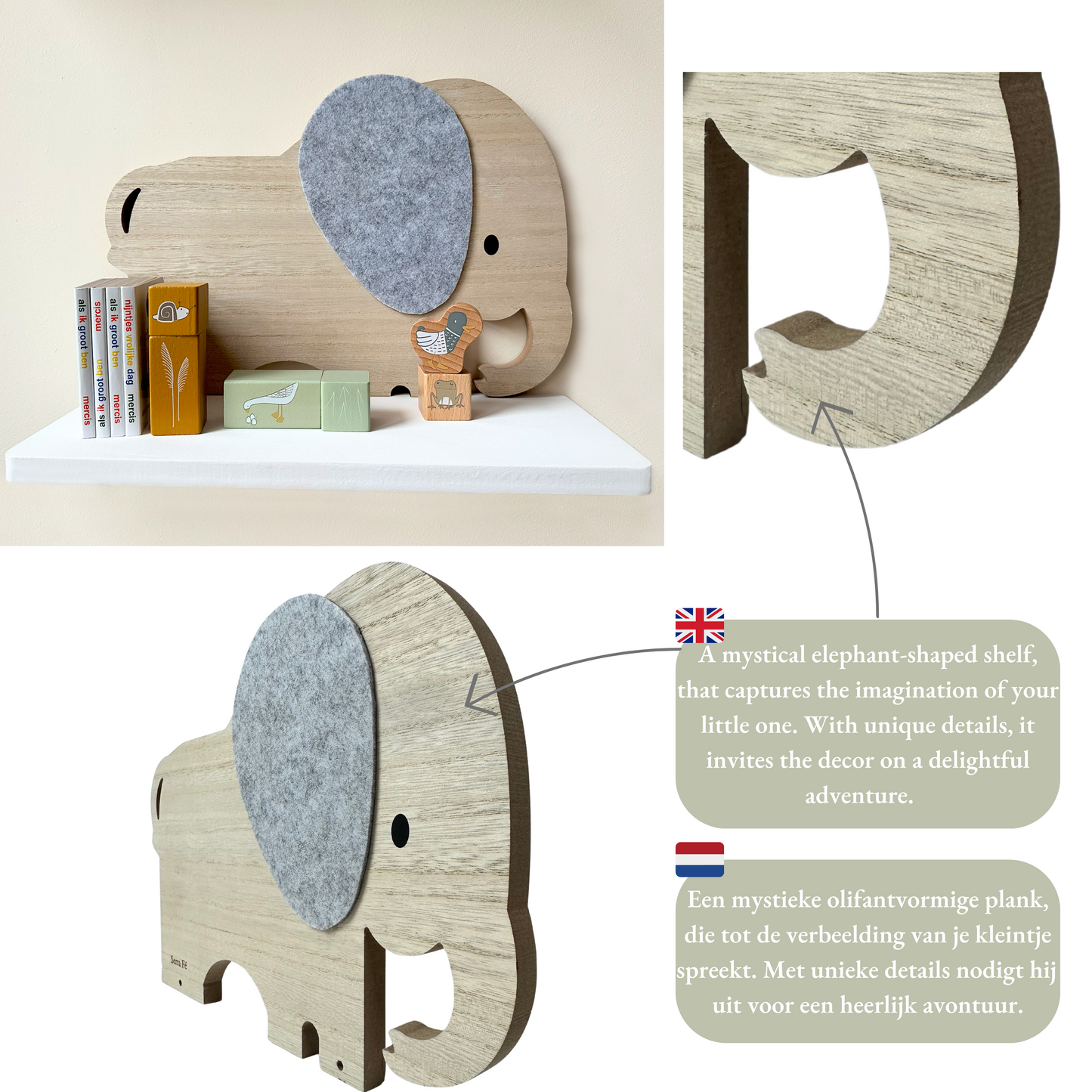 Dieren wandplanken kinderkamer